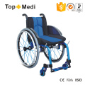 Silla de ruedas de marco de aluminio manual de gama alta para discapacitados
